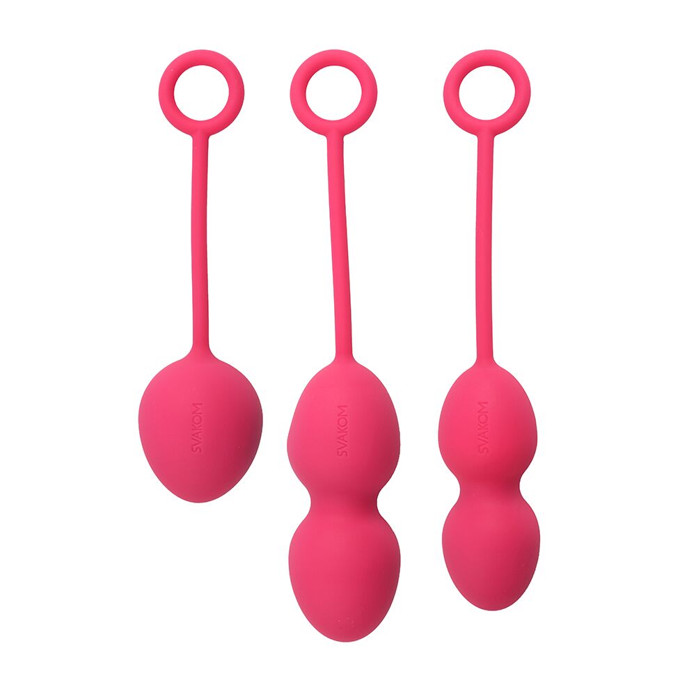 Вагинальные шарики - Набор вагинальных шариков со смещенным центром тяжести Svakom Nova Plum Red