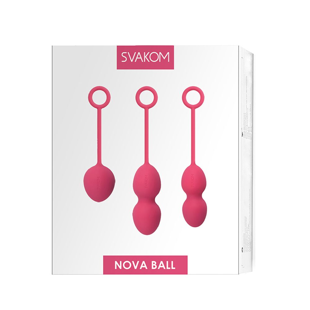 Вагинальные шарики - Набор вагинальных шариков со смещенным центром тяжести Svakom Nova Plum Red 1