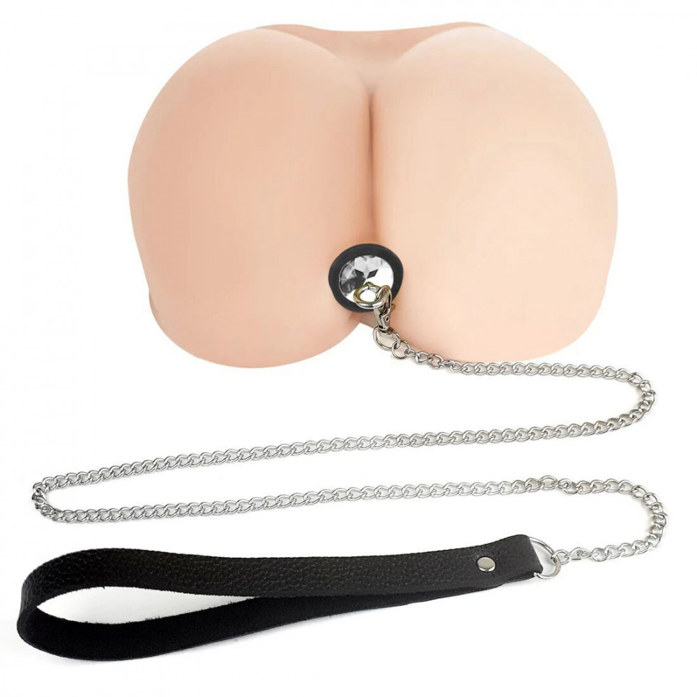 Анальная пробка - Силиконовая анальная пробка Art of Sex Silicone Anal Plug with Leash size S с поводком Black 1