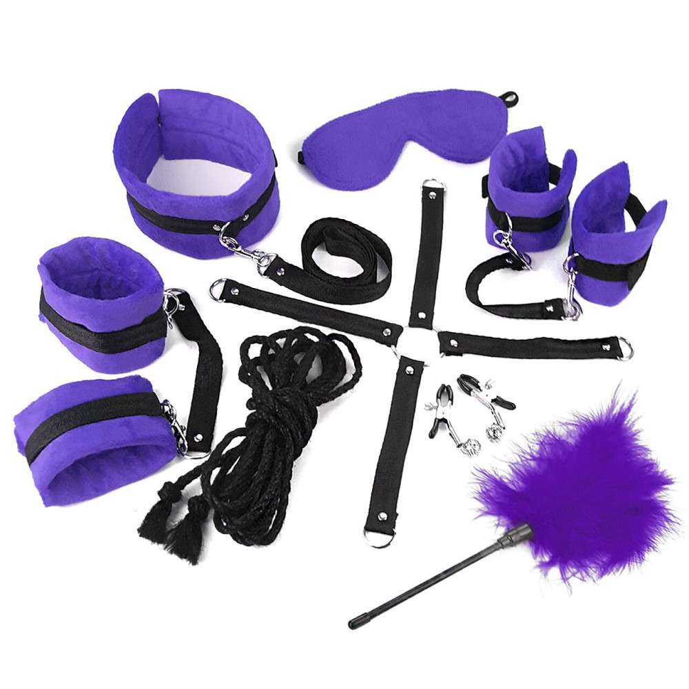 Наборы для БДСМ - Набор БДСМ Art of Sex - Soft Touch BDSM Set, 9 предметов, Фиолетовый 1