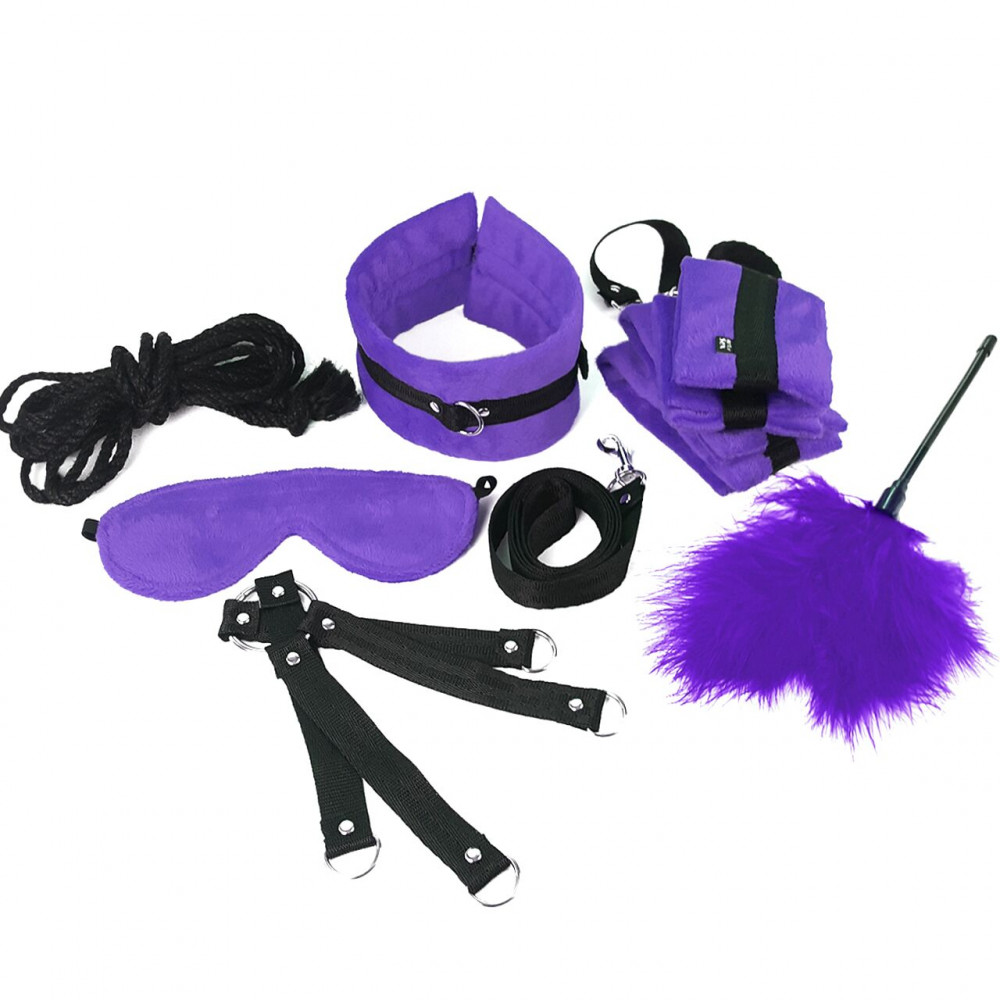 Наборы для БДСМ - Набор БДСМ Art of Sex - Soft Touch BDSM Set, 9 предметов, Фиолетовый 2