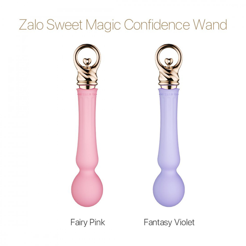 Вибромассажеры - Вибромассажер с подогревом Zalo Sweet Magic - Confidence Wand Fairy Pink 2