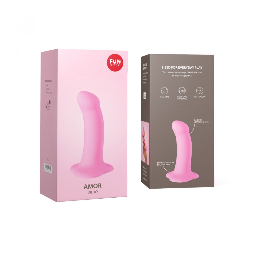 Фалоімітатор - Фалоімітатор Fun Factory AMOR, рожевий, довжина 14,6 см, діаметр 3,7 см, вигнутий 3