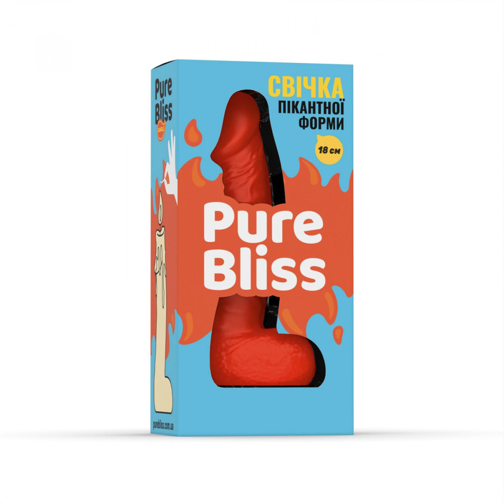 Секс приколы - Свеча в виде члена Pure Bliss BIG Orange 18 см 4