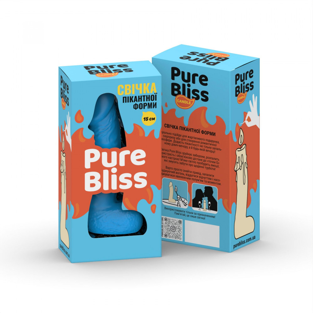Секс приколы - Свеча в виде члена Pure Bliss MINI Blue 15 см 5