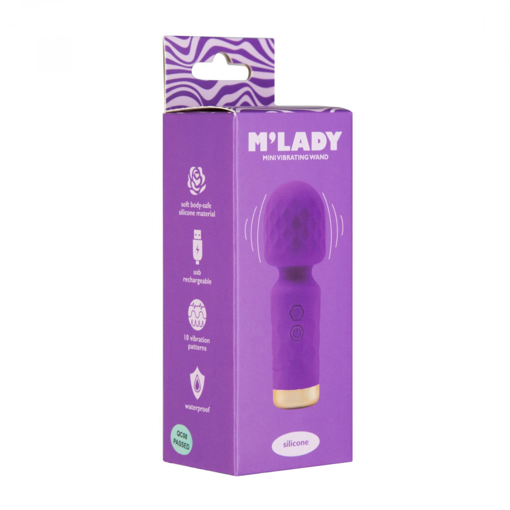 Для LGBTQ+ - Вібромасажер M’Lady Mini Vibrating Wand Purple 1