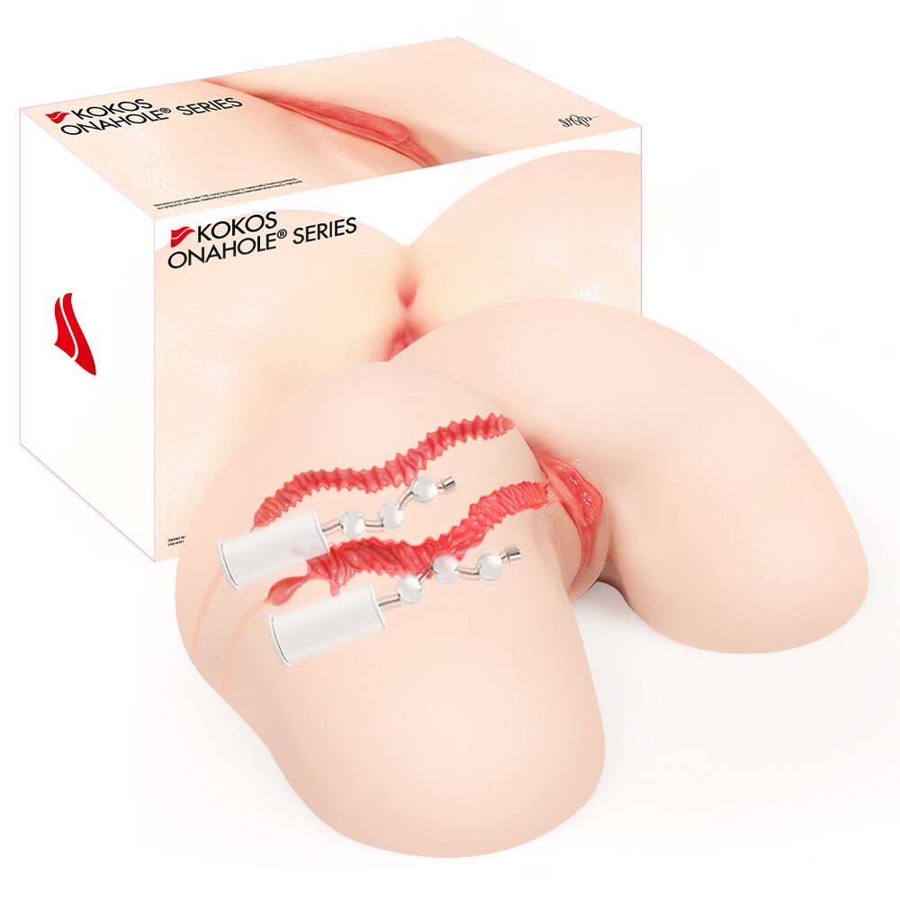 Мастурбаторы с вибрацией - Мастурбатор Kokos 004 Vailla ONAHOLE Real Hips 2WayPlus с вибрацией и массажем 9