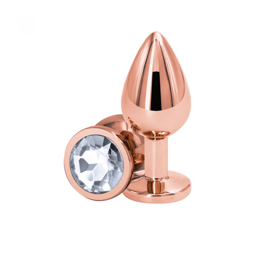 Анальные игрушки без вибрации - Анальная пробка NS Novelties Rear Assets - Rose Gold - Medium - Clear