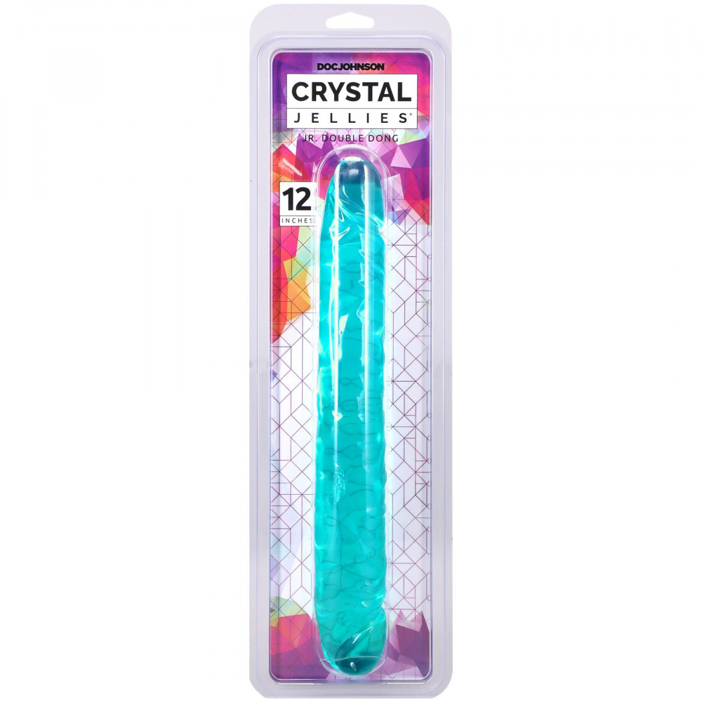 Двосторонні ділдо та фалоімітатори - Фалоімітатор двосторонній Doc Johnson Crystal Jellies 12