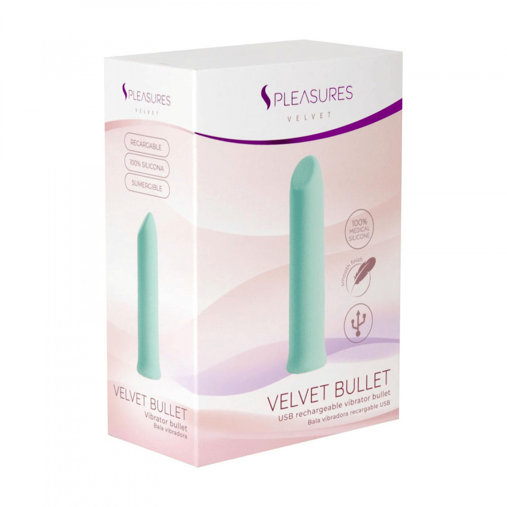 Вибропули и мини-вибраторы - Вибропуля S Pleasures Velvet Bullet Candy Turquoise 2