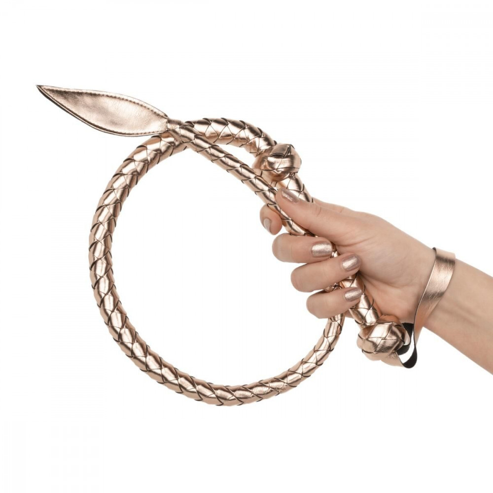 Плети, стеки, флоггеры, тиклеры - Плеть Rosy Gold Kinky Whip 6