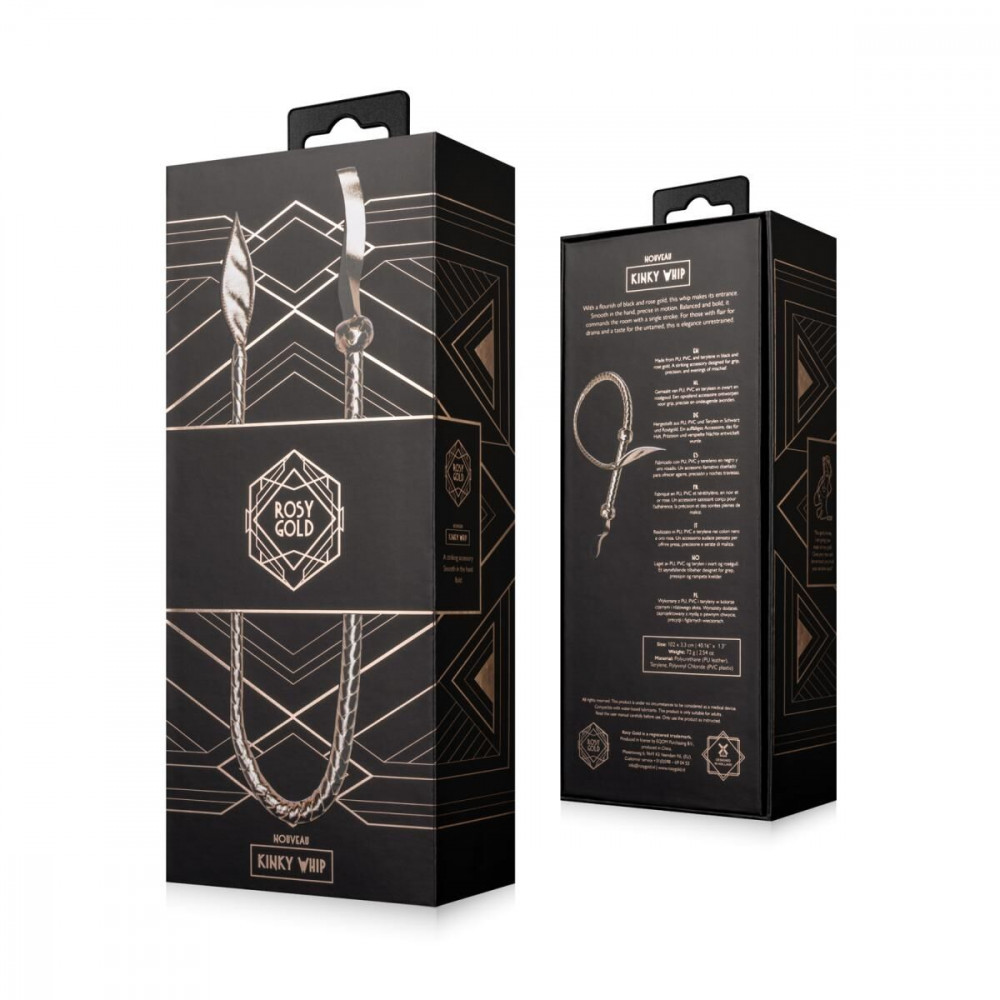 Плети, стеки, флоггеры, тиклеры - Плеть Rosy Gold Kinky Whip 7
