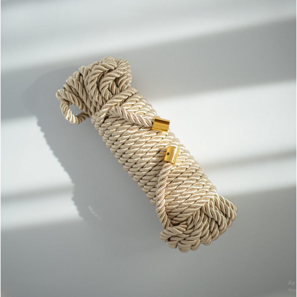 Разное - Веревка для бондажа премиальная UPKO Restraint Bondage Vope золотая, 10 м 2