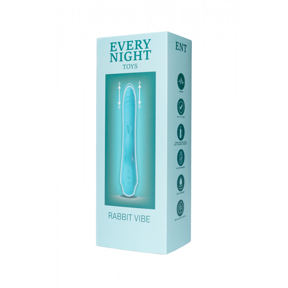 Різне - Вібратор-кролик із фрикціями Every Night Toys для точки G, блакитний 4