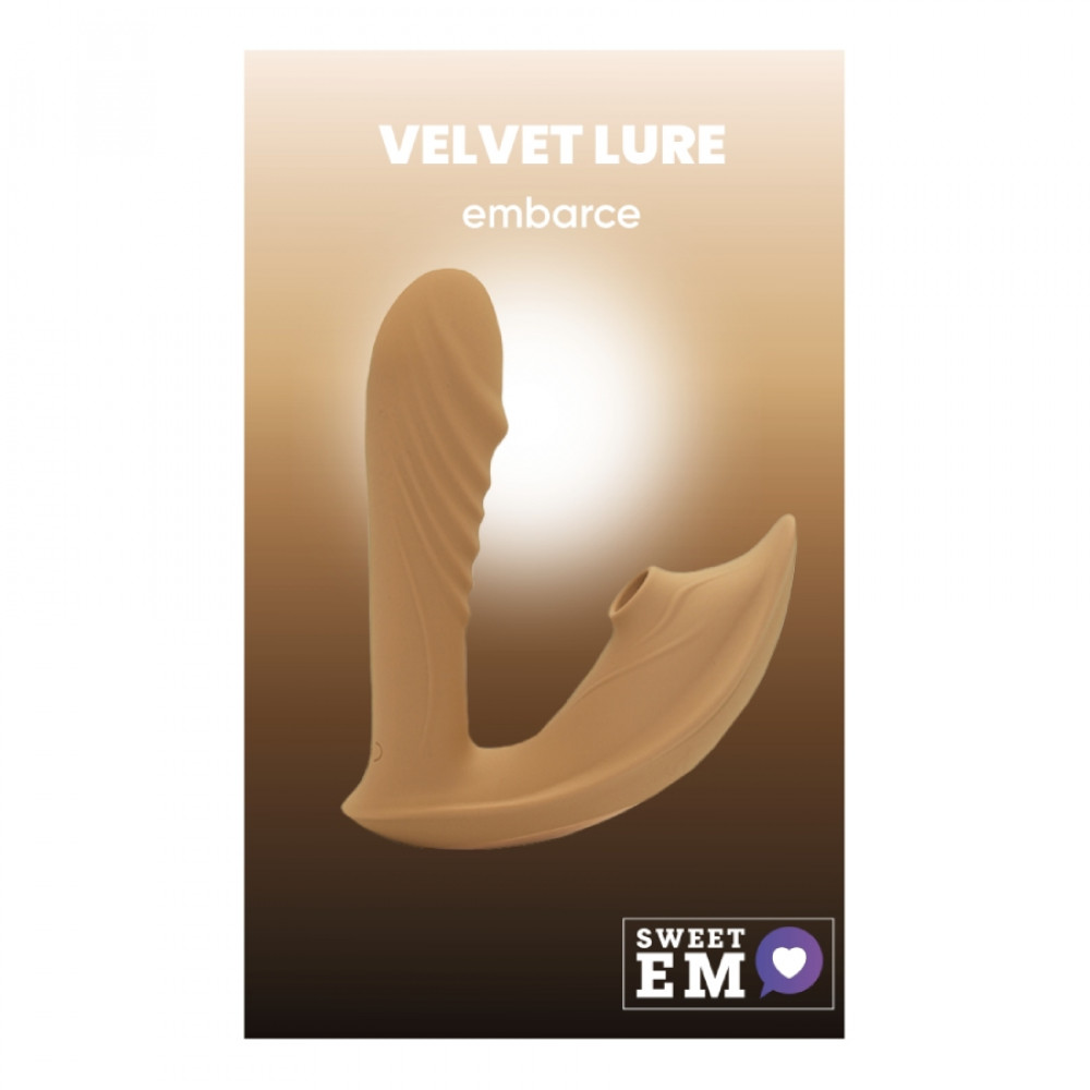 Вибратор-кролик - Вибратор с клиторальным стимулятором Sweet Em, L, коричневый, 15.9 х 12.6 х 6.7 см