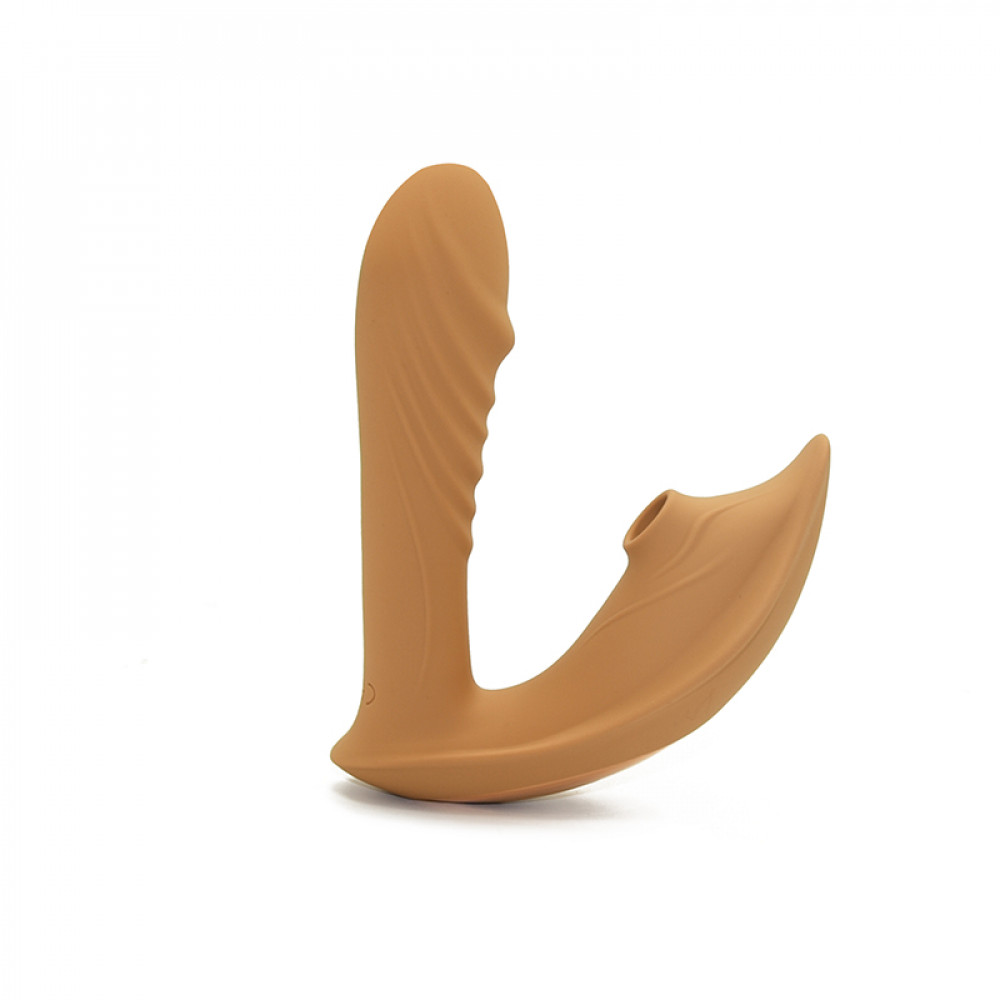 Вибратор-кролик - Вибратор с клиторальным стимулятором Sweet Em, L, коричневый, 15.9 х 12.6 х 6.7 см 1