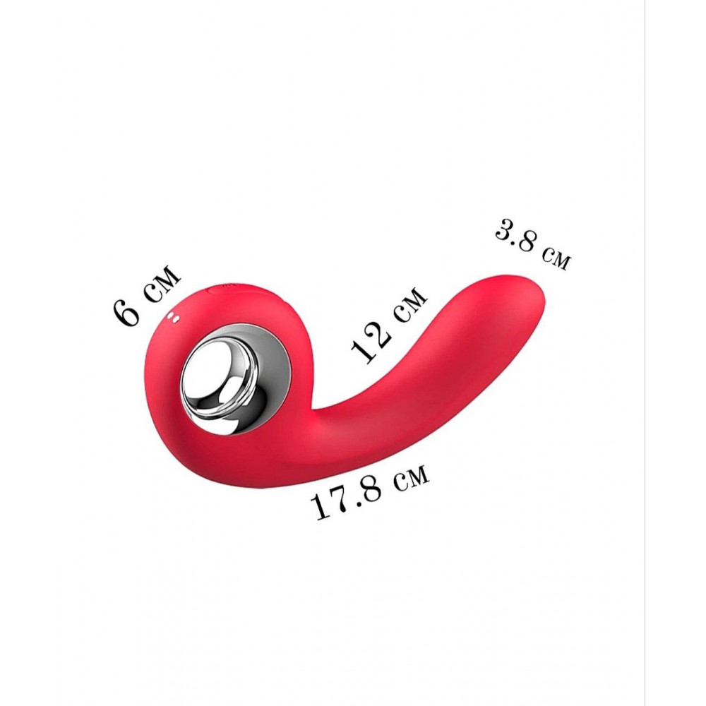 Різне - Вібратор для точки G Chisa Kissen Sharpy з функцією поштовхів для клітора, червоний 4