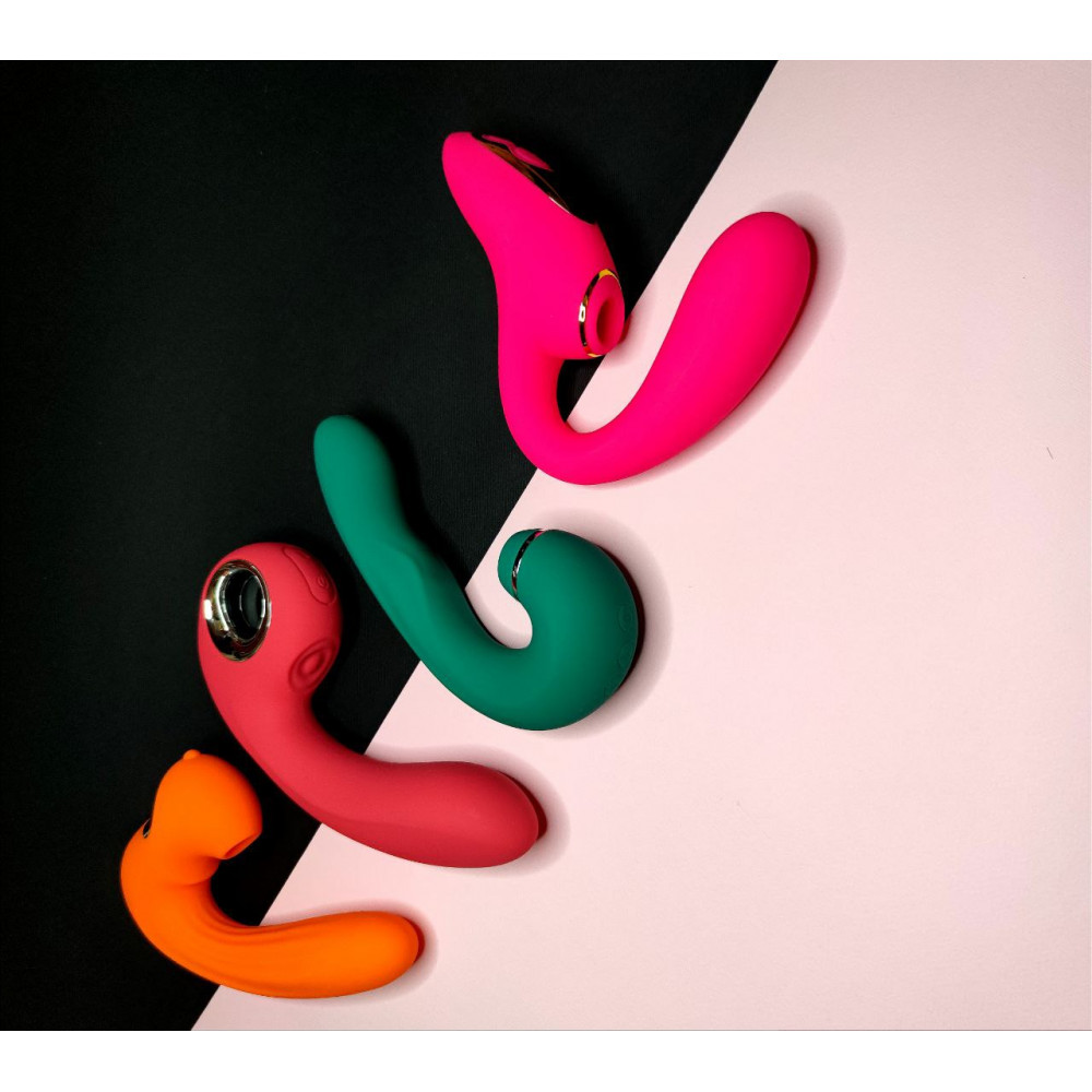 Різне - Вібратор для точки G Chisa Kissen Sharpy з функцією поштовхів для клітора, червоний 9