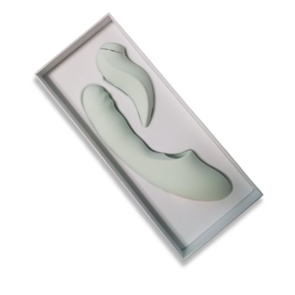  - Вібратор зі знімним вакуумним стимулятором BeYourLover Fatima з підігрівом, м'ятний 10