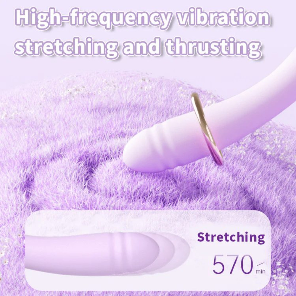 Вибратор-кролик - Вибратор трансформер BeYourLover Phantom Moon с вакуумом и подогревом, с приложением, лиловый 3