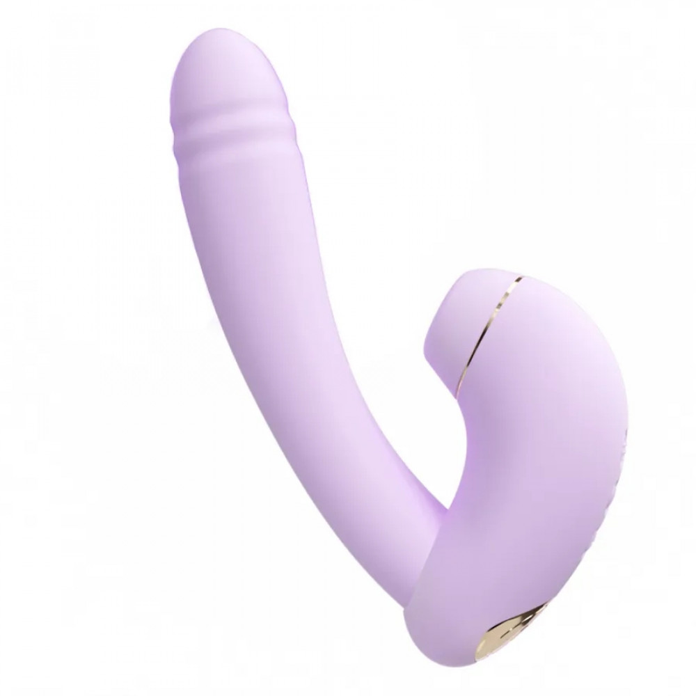 Вибратор-кролик - Вибратор трансформер BeYourLover Phantom Moon с вакуумом и подогревом, с приложением, лиловый 6