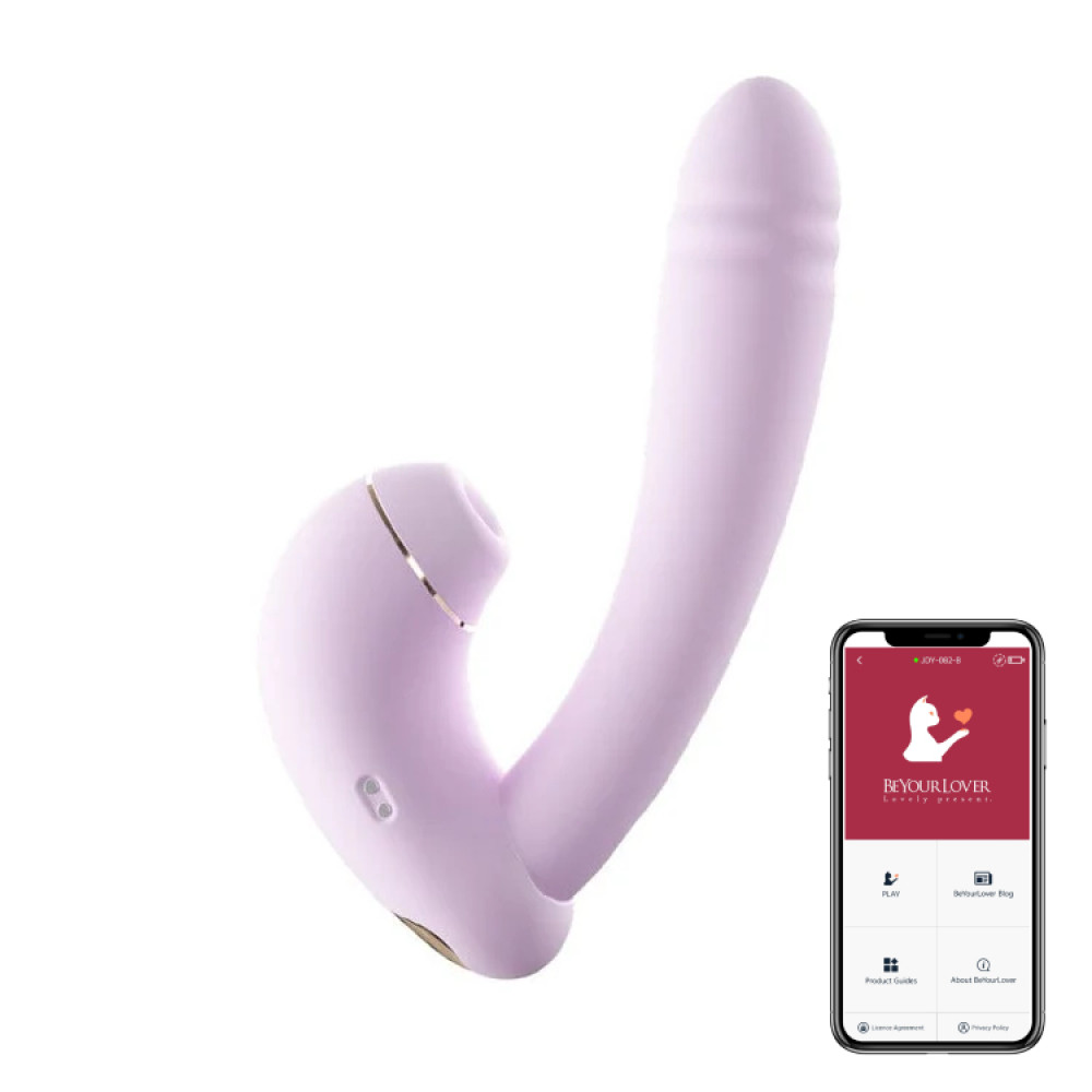 Вибратор-кролик - Вибратор трансформер BeYourLover Phantom Moon с вакуумом и подогревом, с приложением, лиловый