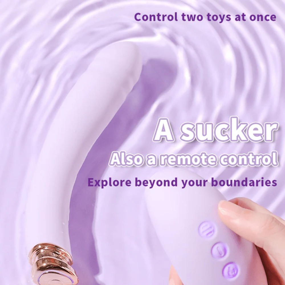 Вибратор-кролик - Вибратор трансформер BeYourLover Phantom Moon с вакуумом и подогревом, с приложением, лиловый 2