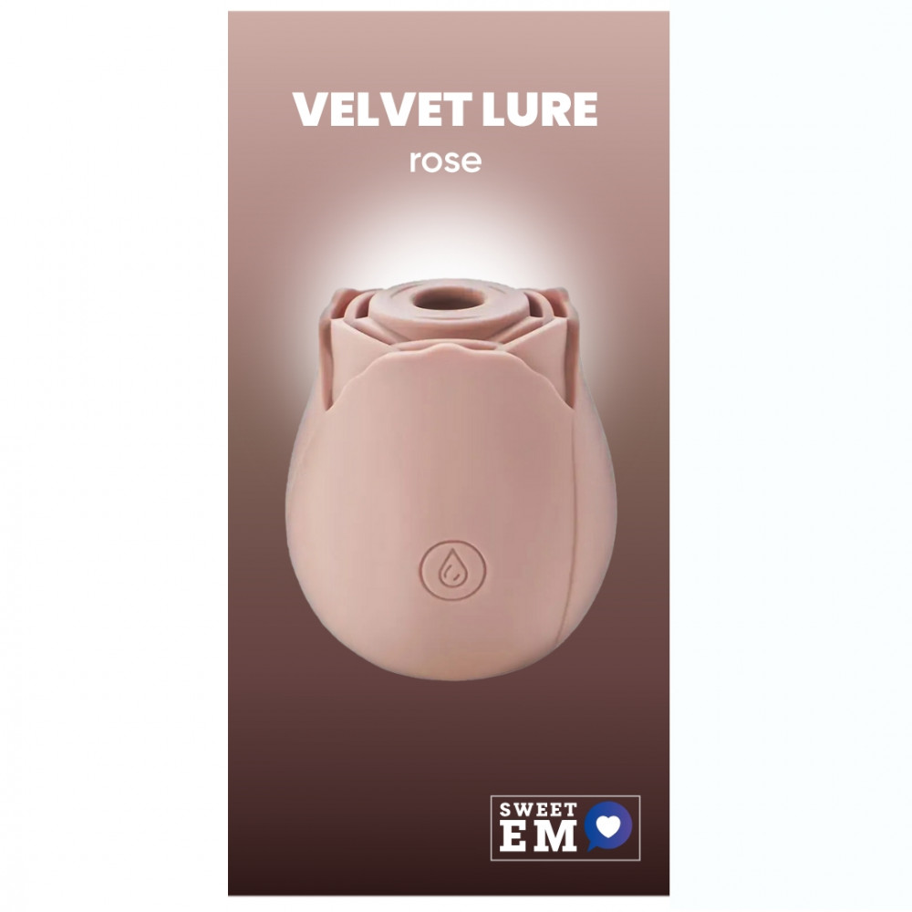 Різне - Вакуумний стимулятор клітора у вигляді троянди Sweet Em Velvet Lure, бежевий