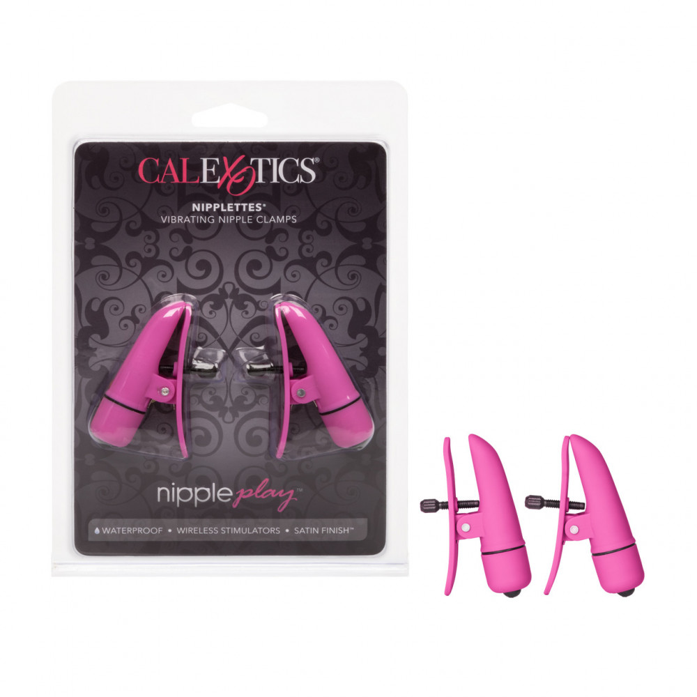 Секс игрушки - Зажимы на соски с вибрацией California Exotic Novelties, розовые, 7 см