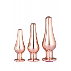 DT21875 Набор анальных пробок конической формы Dream Toys GLEAMING LOVE PLEASURE SET ROSE GOLD