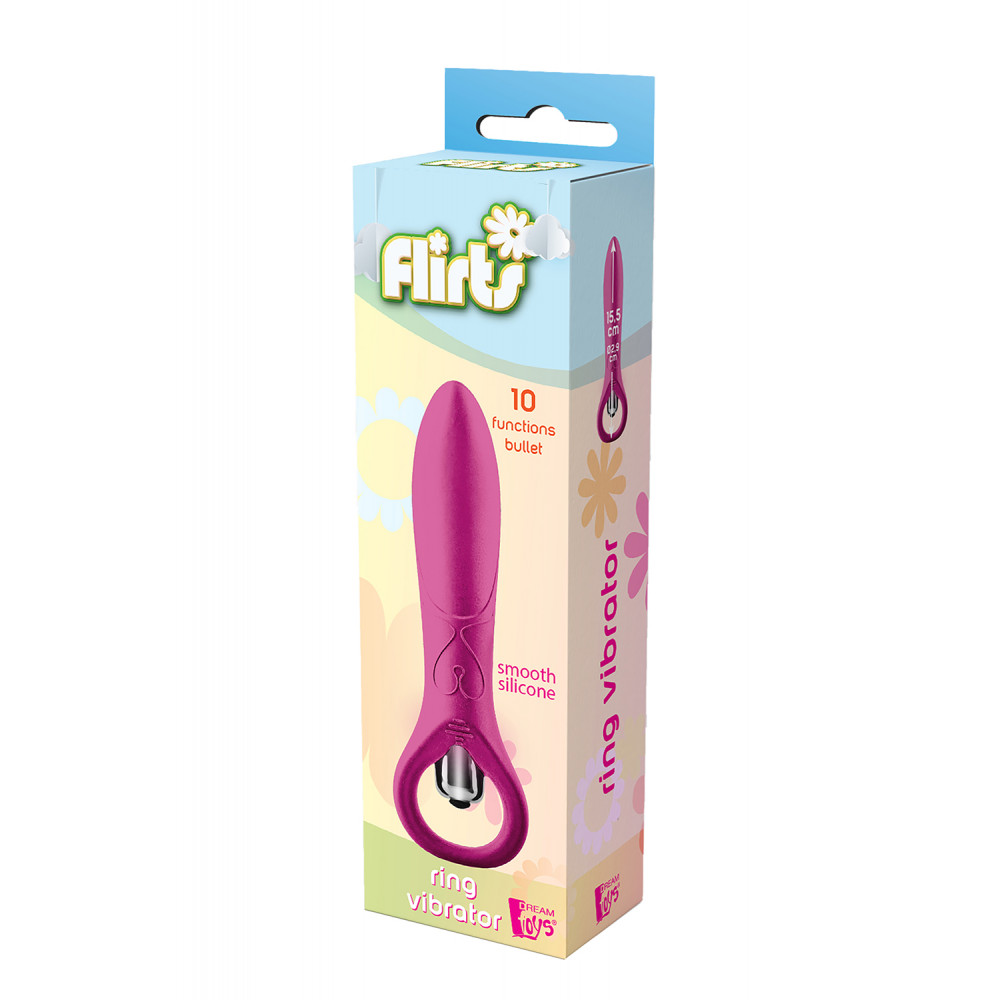 Вибратор - Мини вибратор для точки G Dream Toys FLIRTS 10 FUNCTIONS RING VIBRATOR PINK 3