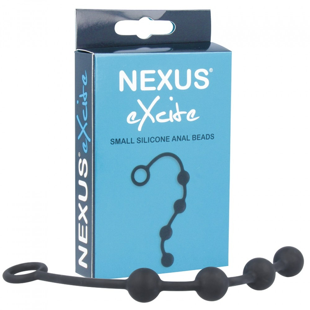 Секс игрушки - Анальная цепочка Nexus Excite, силиконовые, 24 см х 2 см, черные 1