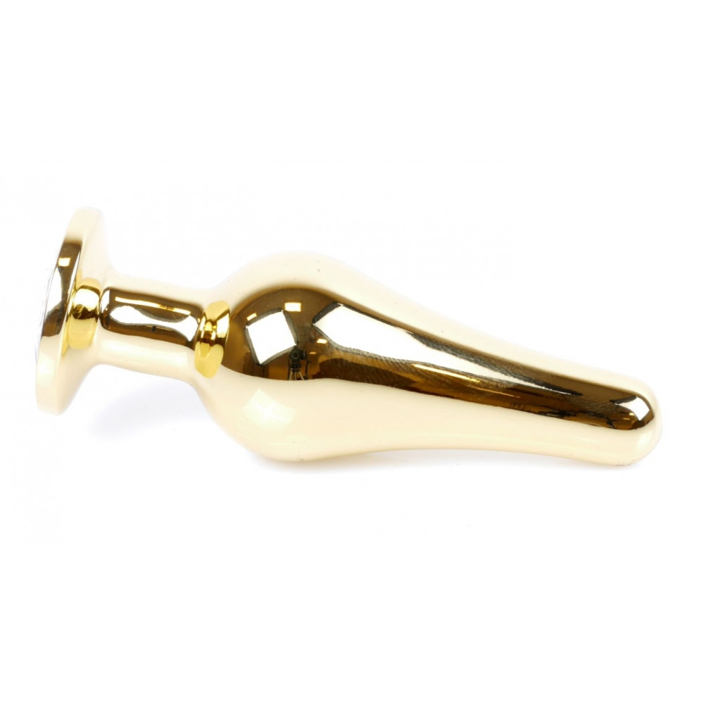 Анальные игрушки без вибрации - Анальная пробка Boss Series - Jewellery Gold BUTT PLUG Light Blue, BS6400067 5
