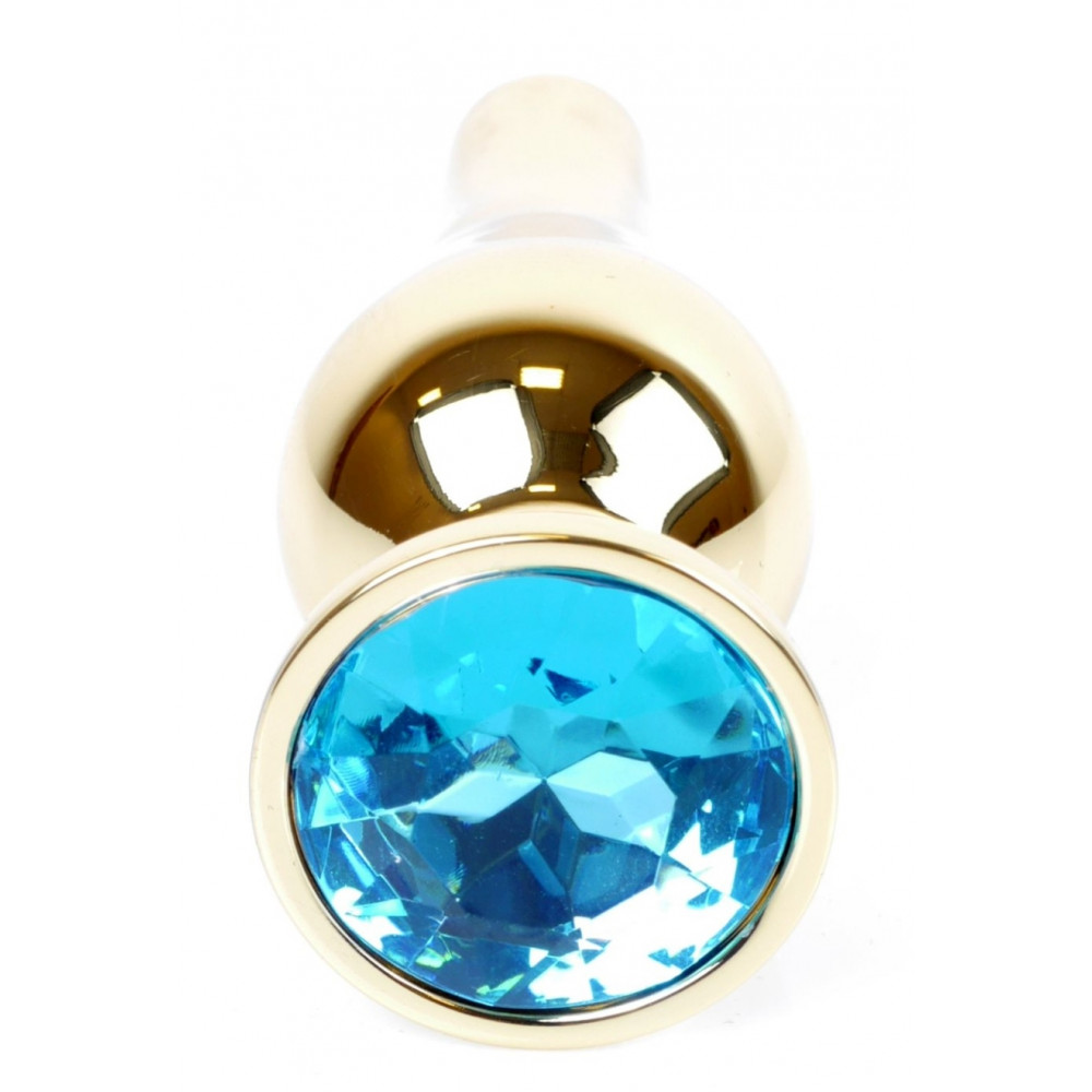 Анальные игрушки без вибрации - Анальная пробка Boss Series - Jewellery Gold BUTT PLUG Light Blue, BS6400067 1