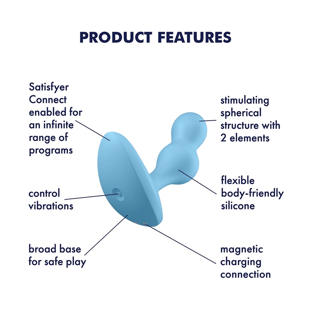 Анальные игрушки с вибрацией - Анальный вибратор с подключение к приложению Satisfyer Deep Diver голубой 6
