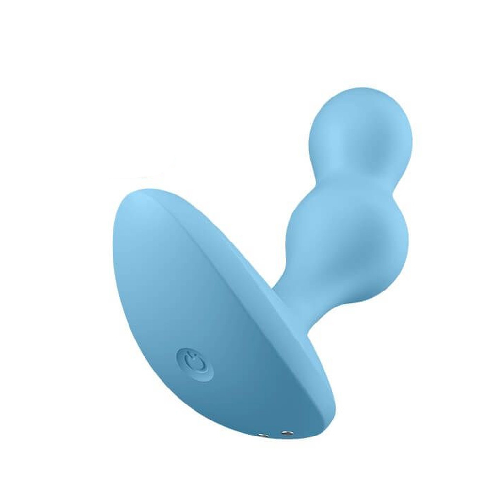 Анальные игрушки с вибрацией - Анальный вибратор с подключение к приложению Satisfyer Deep Diver голубой 1
