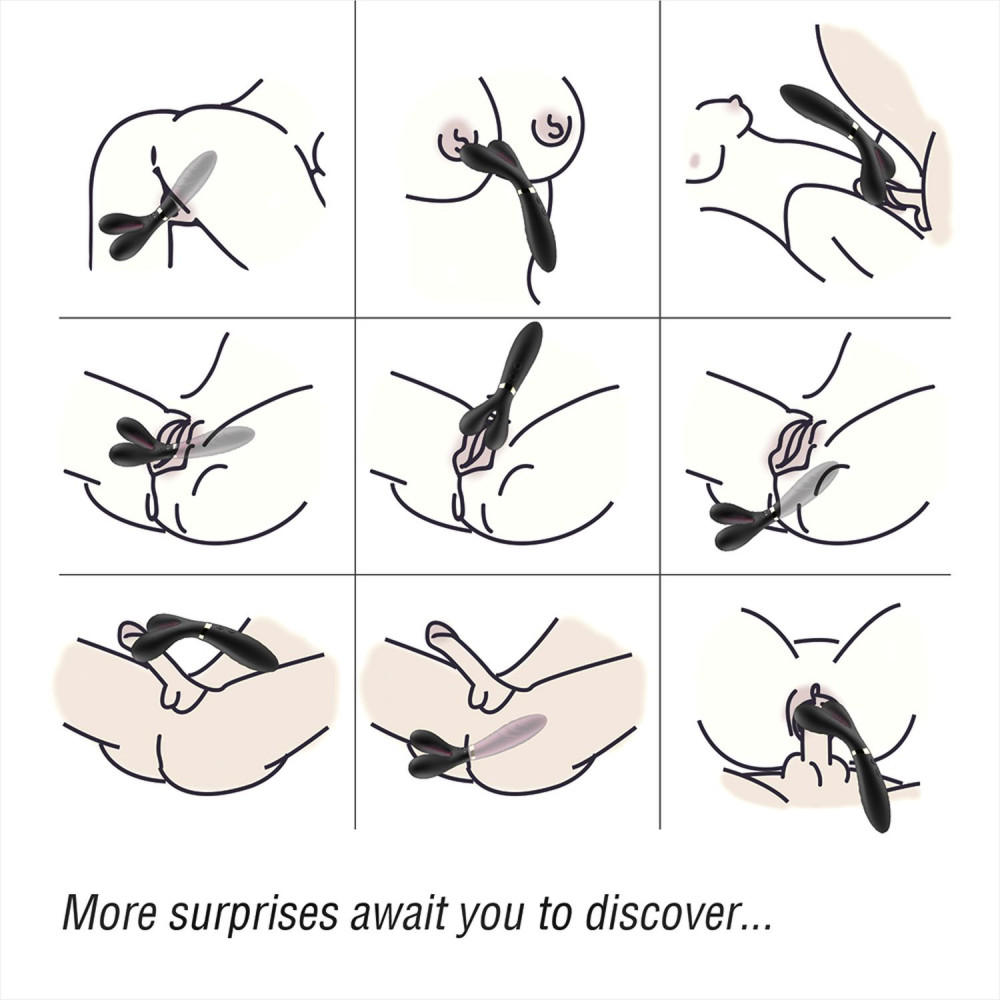 Різне - Двосторонній вібростимулятор Boys of Toys - Y-Wand Black, BS5200026 3