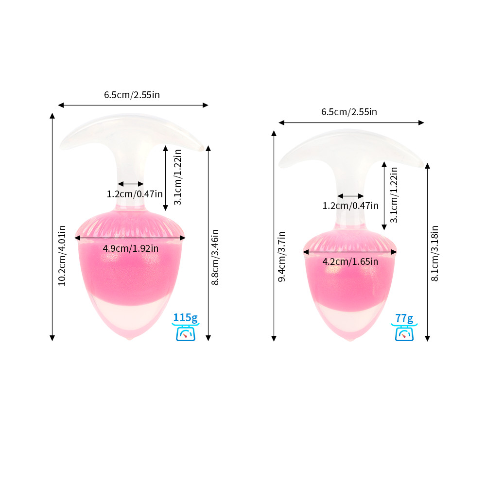 Анальные игрушки без вибрации - Люминесцентная анальная пробка UNIVIBE, силиконовая с шариком внутри, розовая, 9.4 х 4.2 см 16