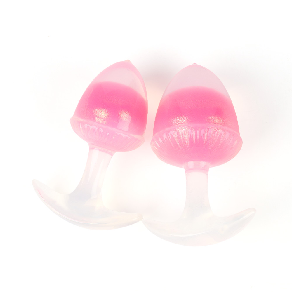 Анальные игрушки без вибрации - Люминесцентная анальная пробка UNIVIBE, силиконовая с шариком внутри, розовая, 9.4 х 4.2 см 11