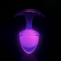 Люминесцентная анальная пробка UNIVIBE, силиконовая с шариком внутри, розовая, 9.4 х 4.2 см