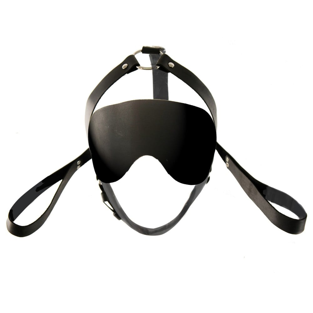 - Маска на очі зі збруєю на голову TST2 Candy Hero, екокожа, чорна, One Size 1