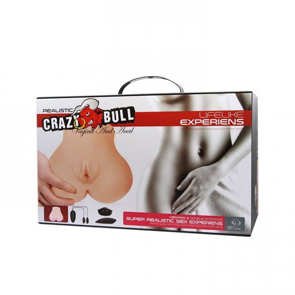 Мастурбаторы вагины - Мастурбатор вагина-анус с вибрацией «Realistic Crazy Bull» BM-009131Z-1 10