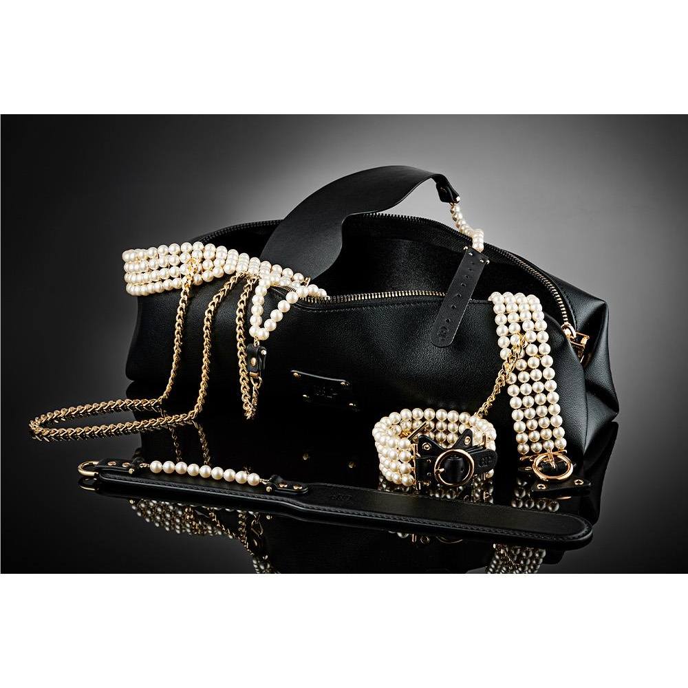  - Набір БДСМ Guilty Pleasure Pearl з перлами та золотою фурнітурою, 7 предметів 9