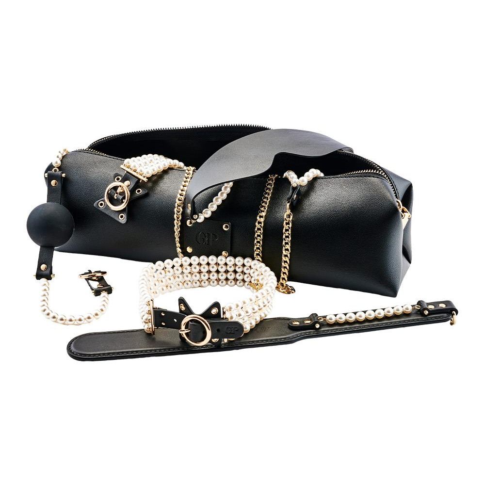  - Набір БДСМ Guilty Pleasure Pearl з перлами та золотою фурнітурою, 7 предметів