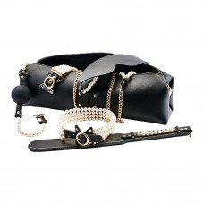 Набір БДСМ Guilty Pleasure Pearl з перлами та золотою фурнітурою, 7 предметів