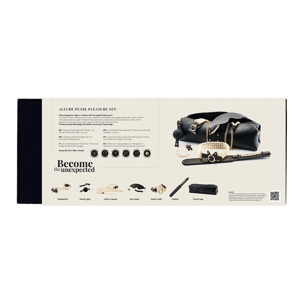  - Набір БДСМ Guilty Pleasure Pearl з перлами та золотою фурнітурою, 7 предметів 10