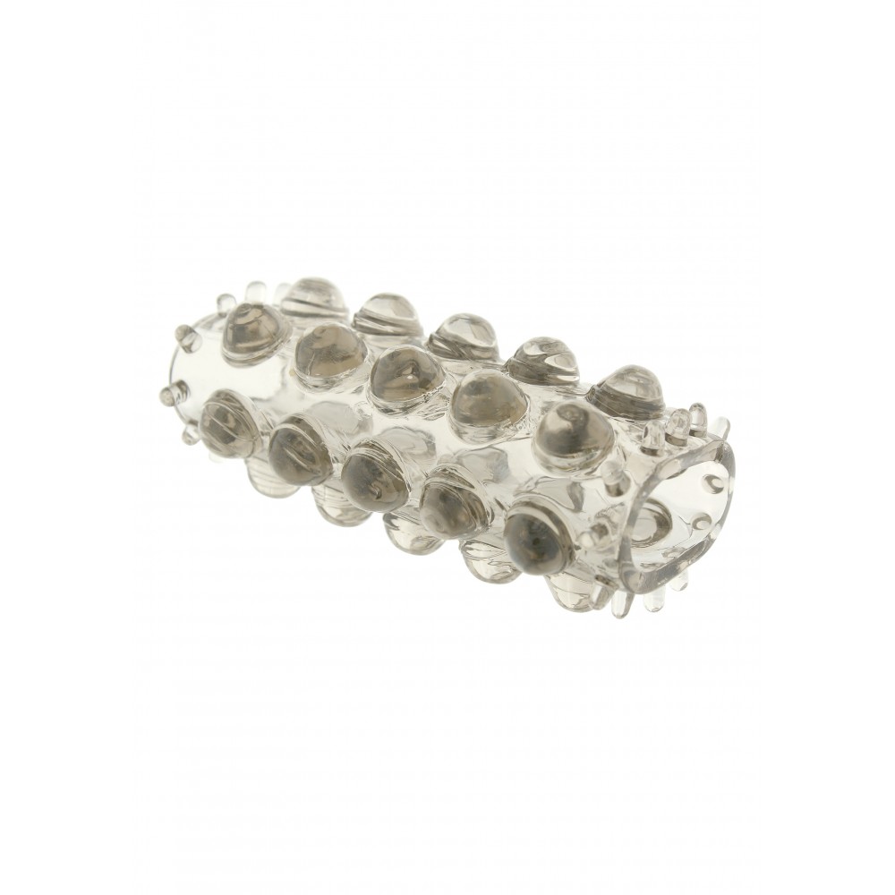 Эрекционные кольца без вибрации - Насадка на пенис Toy Joy, рельефная, прозрачная black 1