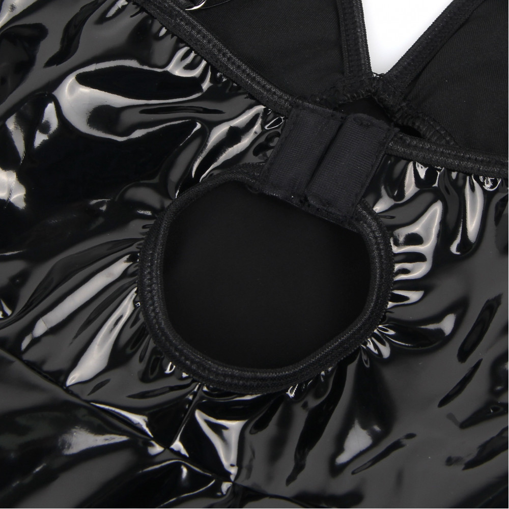 Різне - Сукня з чокером, глянсова Star Night Wet Look з імітацією вінілу, чорна, S 7