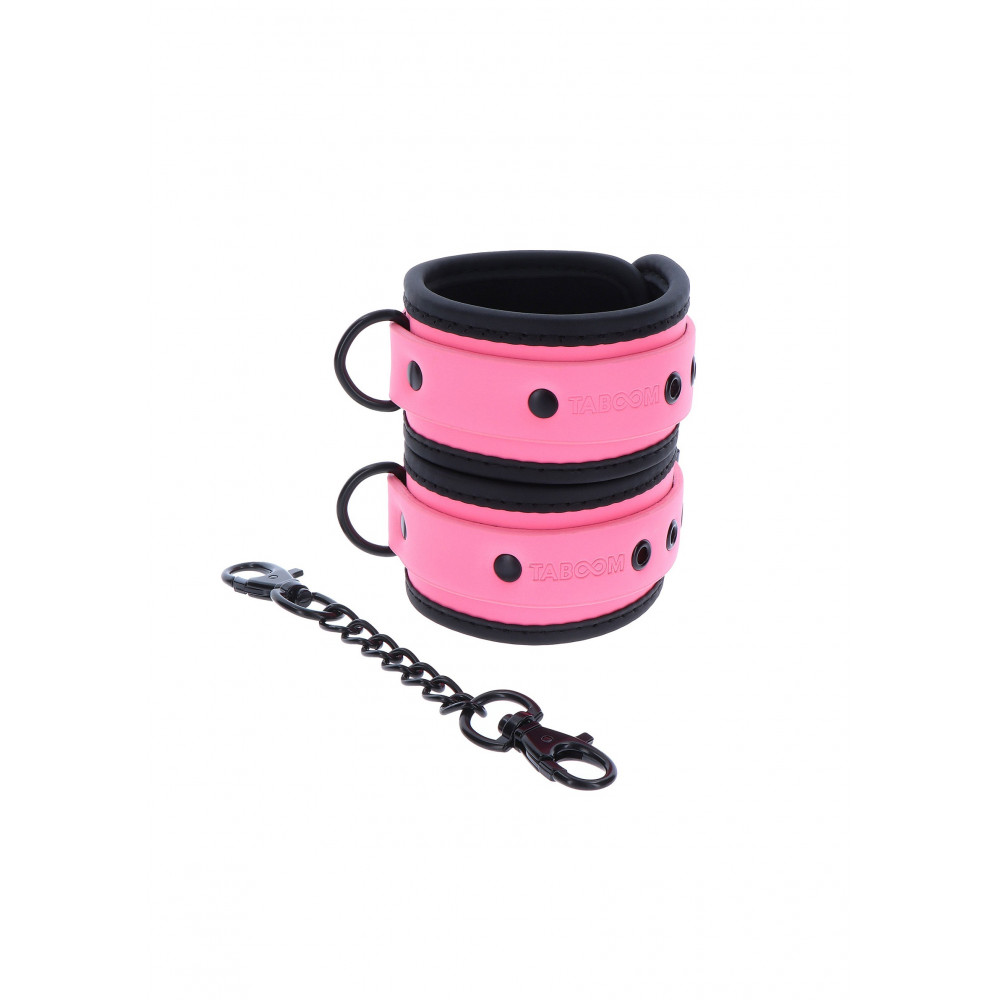 БДСМ игрушки - Поножи светящиеся в темноте Taboom Ankle Cuffs, розовые 3