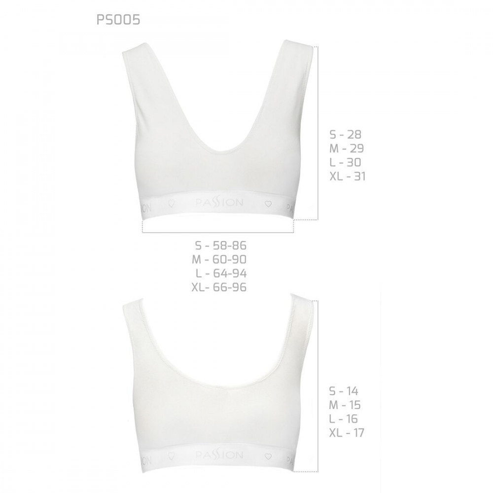 Эротические комплекты - Спортивный топ из эластичного хлопка Passion PS005 TOP white, size S 2